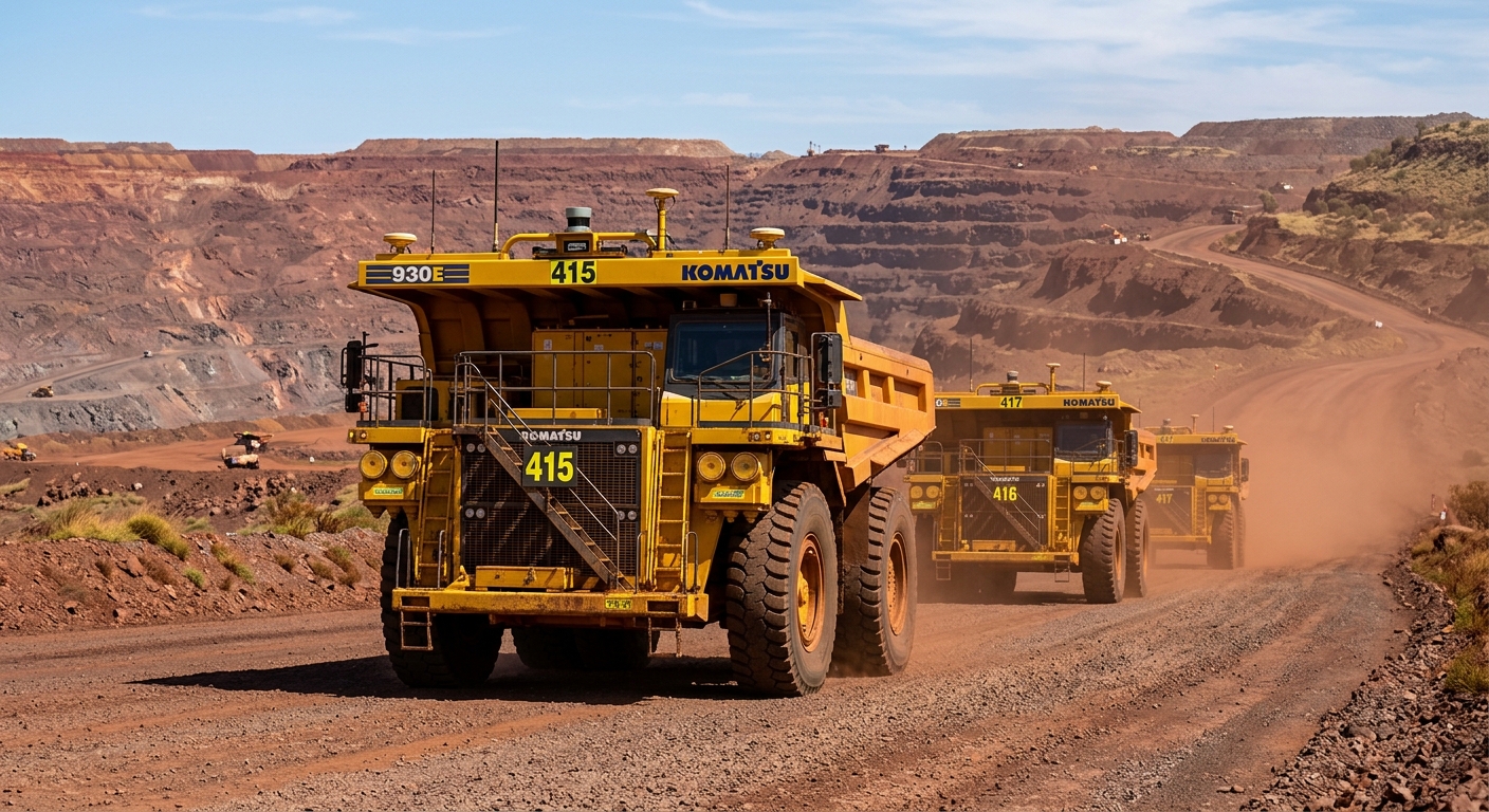 Autonomous mining haul trucks operating in formation