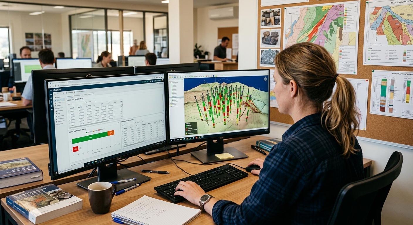 Geological database management interface with QAQC validation
