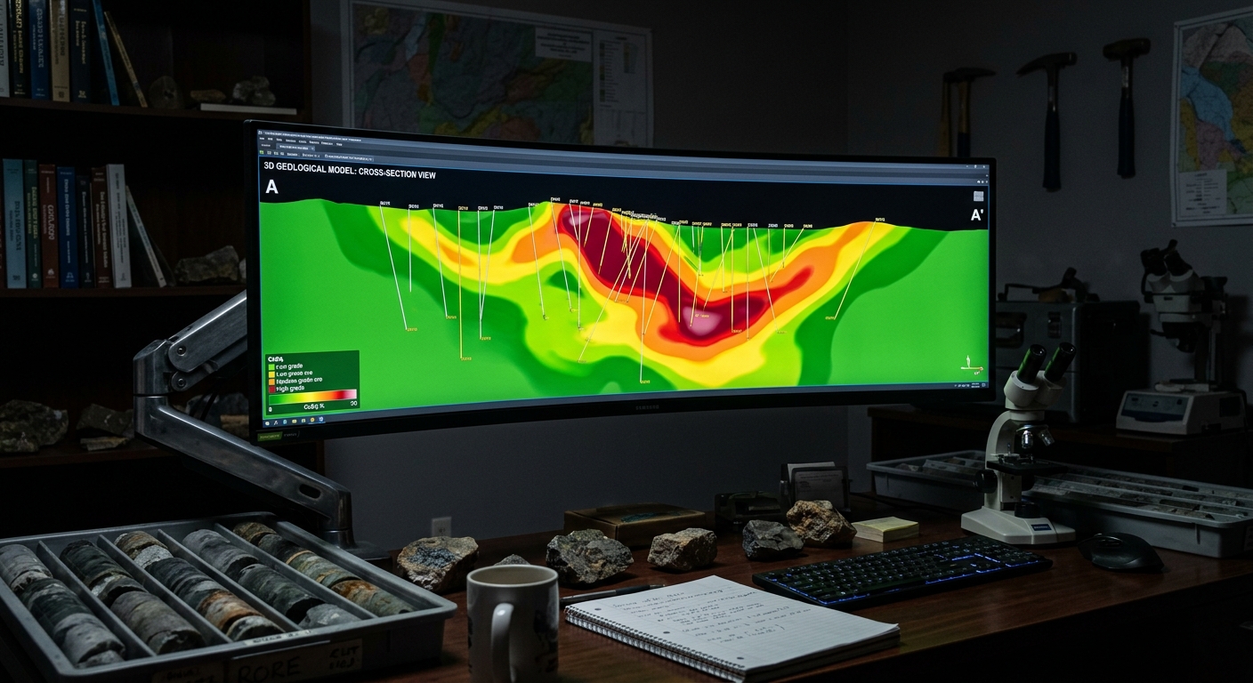 3D implicit geological model on screen